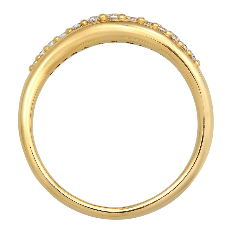 Ring Geschwungen | Zirkonia Kristalle (Weiß)