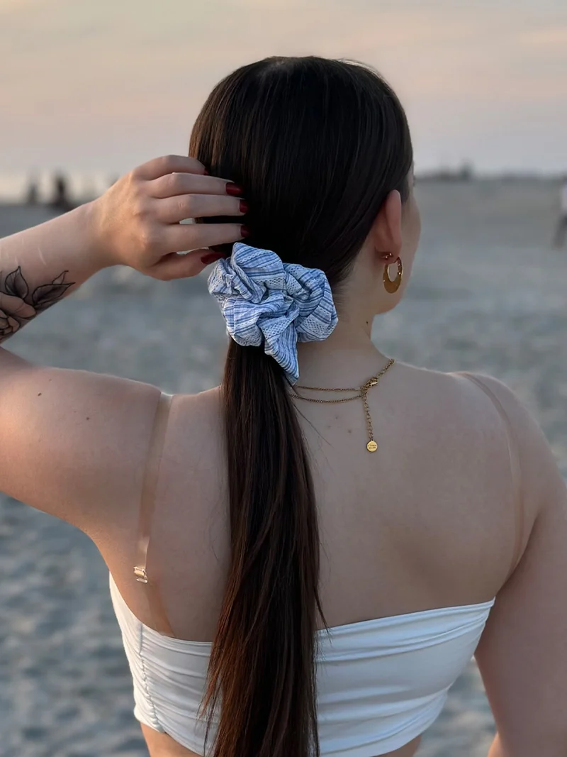 Sweet Lace Blue Scrunchie