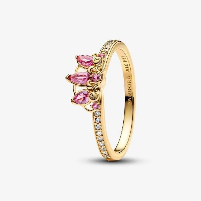 Gold Disney Princess Rapunzel Tiara Ring, Size 50
