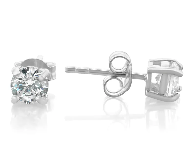 OHRSTECKER KRISTALL WEIß, SILBER OHRRINGE, SILBERSCHMUCK