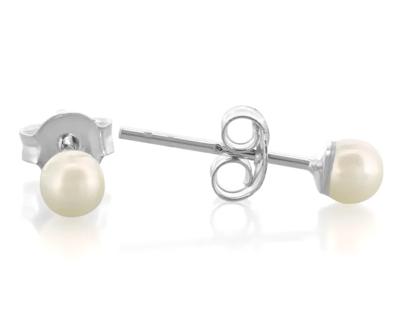 HELLE PERLEN ALS OHRSTECKER, OHRRINGE, SILBERSCHMUCK