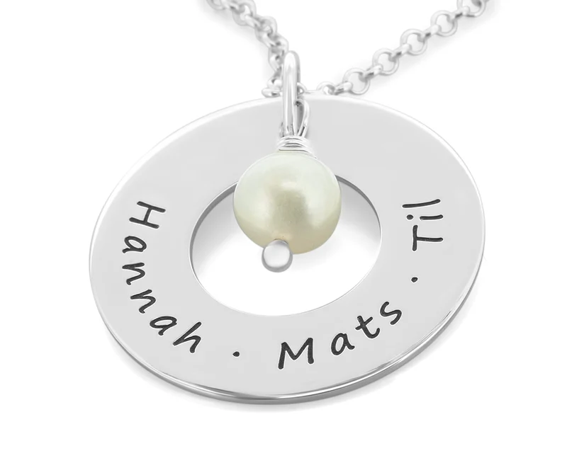 NAMENSKETTE STERLING SILBER DAMEN FAMILIENKETTE NAMEN GRAVUR SCHMUCK