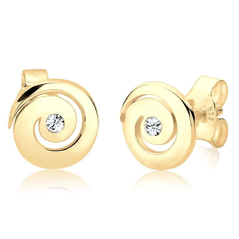 Ohrstecker Spirale | Mit Kristallen von Swarovski® (Weiß)