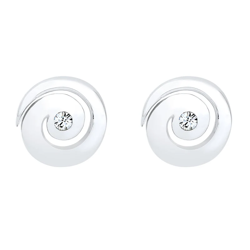 Ohrstecker Spirale | Mit Kristallen von Swarovski® (Weiß)