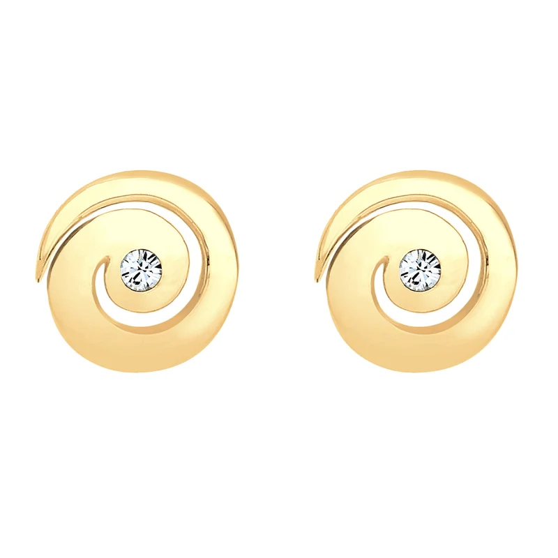 Ohrstecker Spirale | Mit Kristallen von Swarovski® (Weiß)