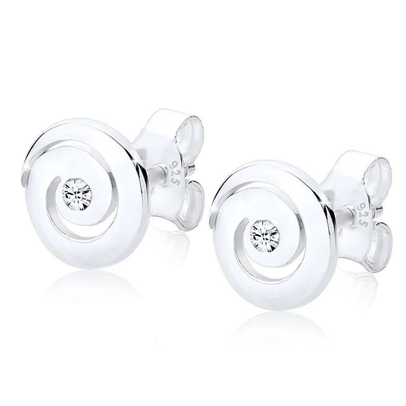 Ohrstecker Spirale | Mit Kristallen von Swarovski® (Weiß)