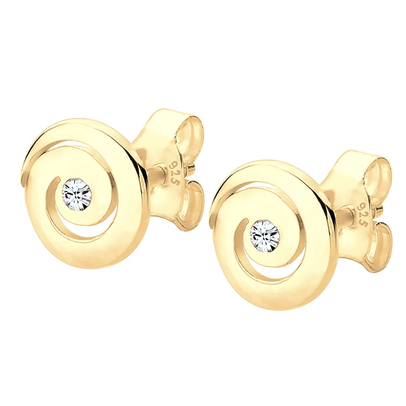 Ohrstecker Spirale | Mit Kristallen von Swarovski® (Weiß)