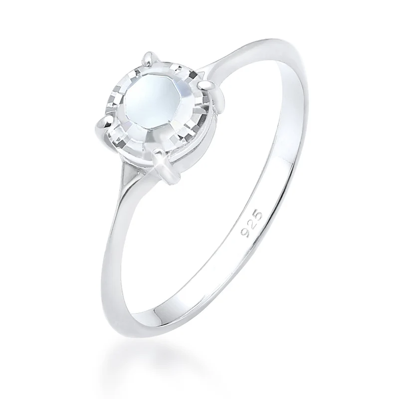 Solitär-Ring | Kristall ( Weiß )