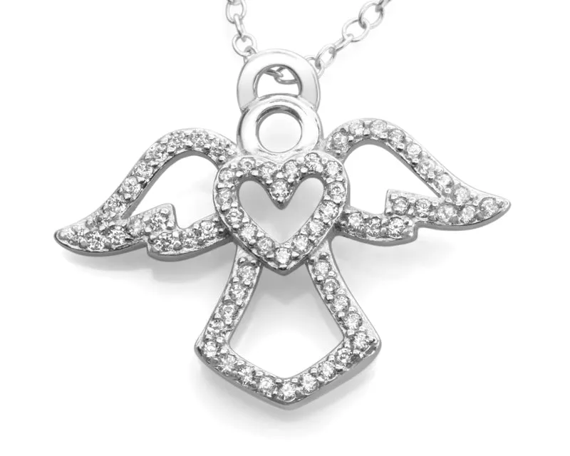 SILBERSCHMUCK MIT ENGEL, SCHUTZENGEL SILBER MIT KRISTALLEN, GALWANI
