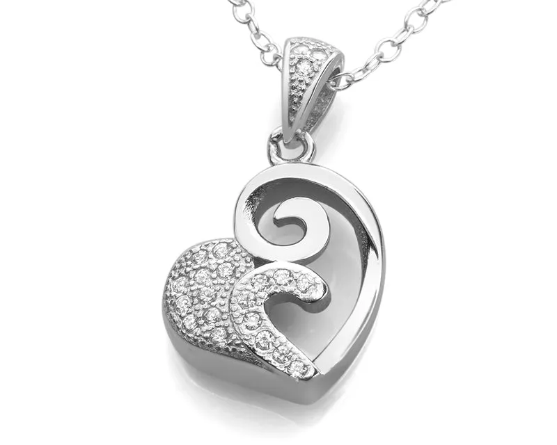 SILBERKETTE MIT HERZ ANHÄNGER, GESCHENK FREUNDIN, EHEFRAU, LIEBE