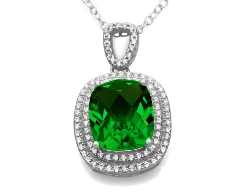KETTE SILBER GRÜN, SILBERANHÄNGER MIT STEIN, JUWELIER ONLINE