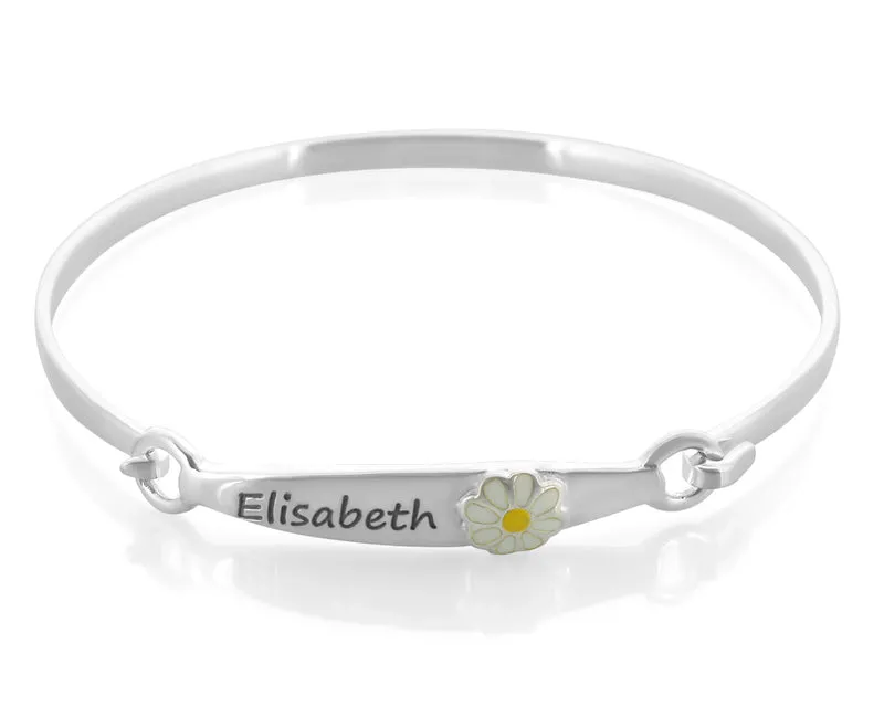 KINDERARMBAND MÄDCHEN GRAVUR 925 SILBER ARMREIFEN NAMEN SCHMUCK KOMMUNION