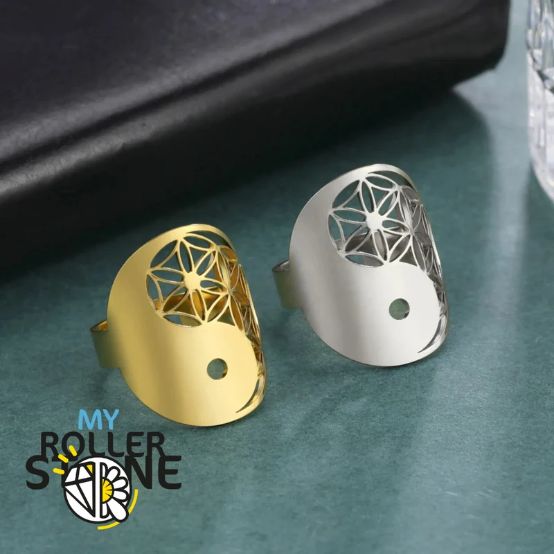 Yin Yang Blume des Lebens Ring