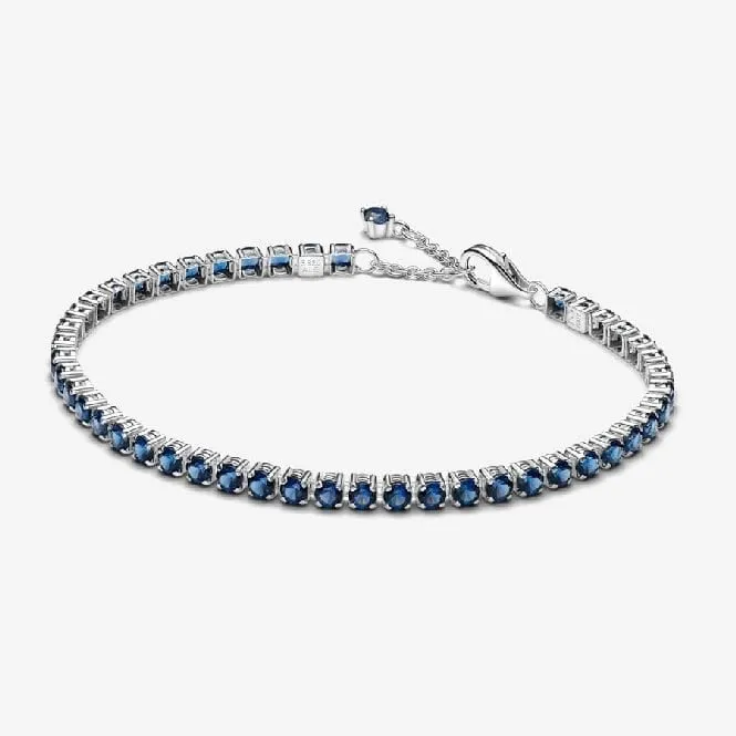 Sparkling Blue Tennis Bracelet, 18cm