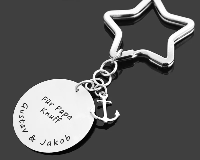 GESCHENK FÜR PAPA 925 SILBER, SCHLÜSSELANHÄNGER GRAVUR ANHÄNGER GESCHENK OPA VATER