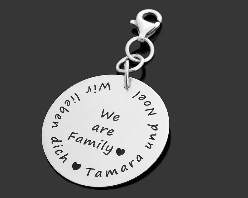 SILBER CHARM ANHÄNGER GRAVUR FÜR PAPA, SCHLÜSSELBUND CHARM GESCHENK VATER