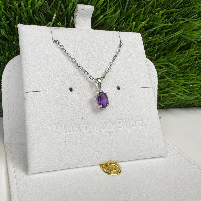 Ovaler Amethyst-Solitär-Anhänger