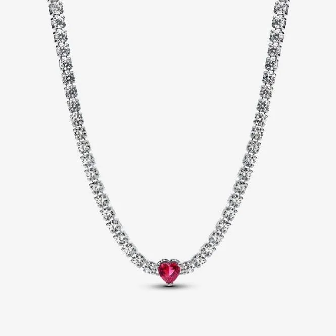 Halo Heart Pendant Choker Necklace, 40cm