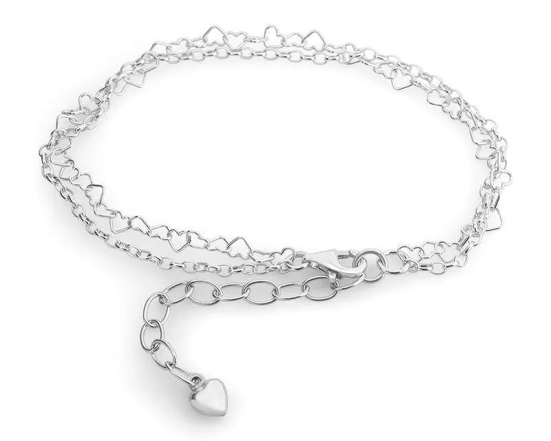 ARMBAND SILBER HERZEN, ZARTES ARMKETTCHEN, ERBSENKETTE SILBERARMBAND