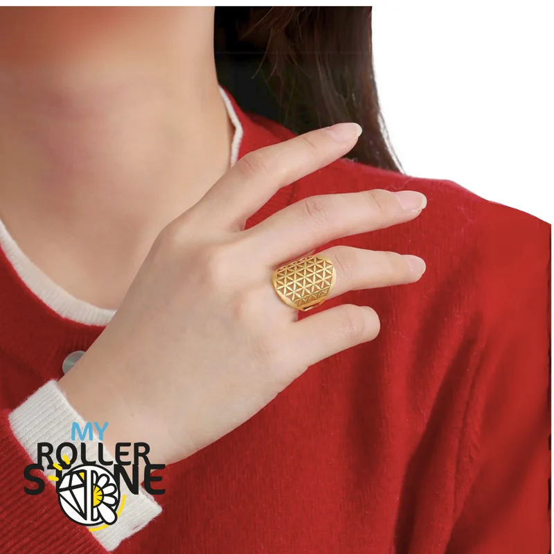 Verstellbarer Ring mit der Blume des Lebens