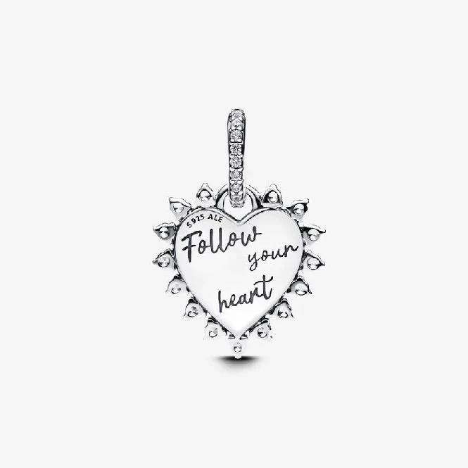 Spinnable Arrow Heart Dangle Charms
