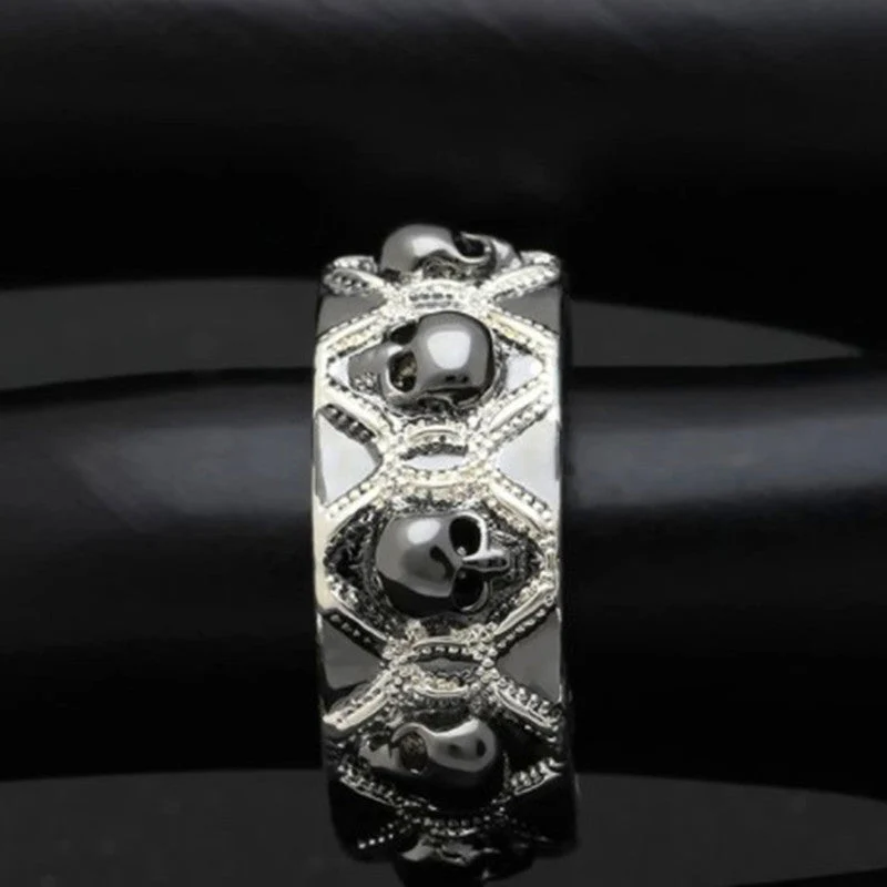 Maleficent Black Skull Vintage Siegelring