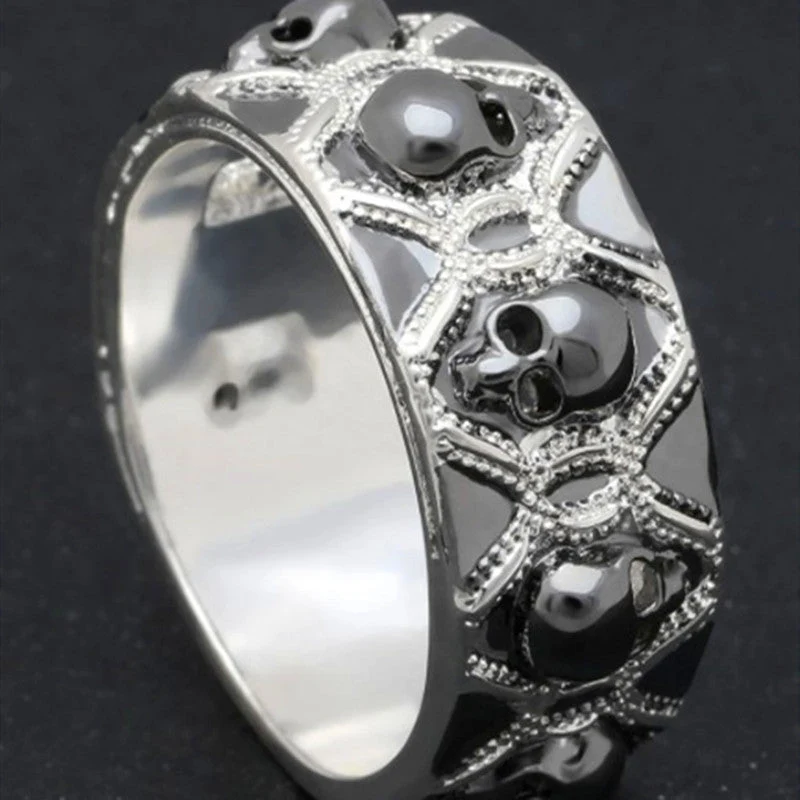 Maleficent Black Skull Vintage Siegelring