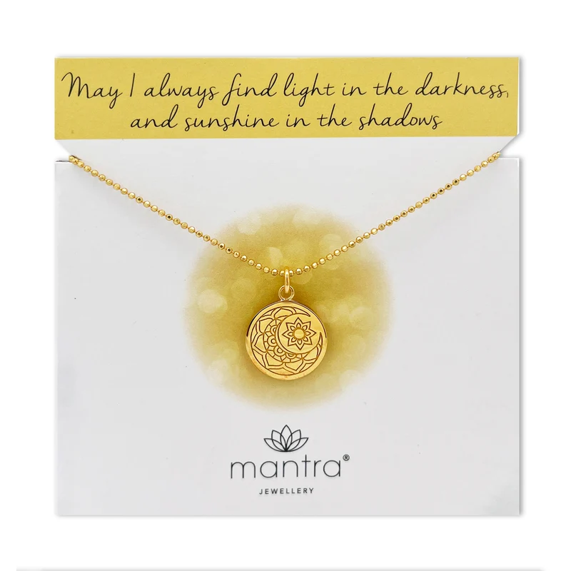 Moon & Sun Disc Necklace in Gold