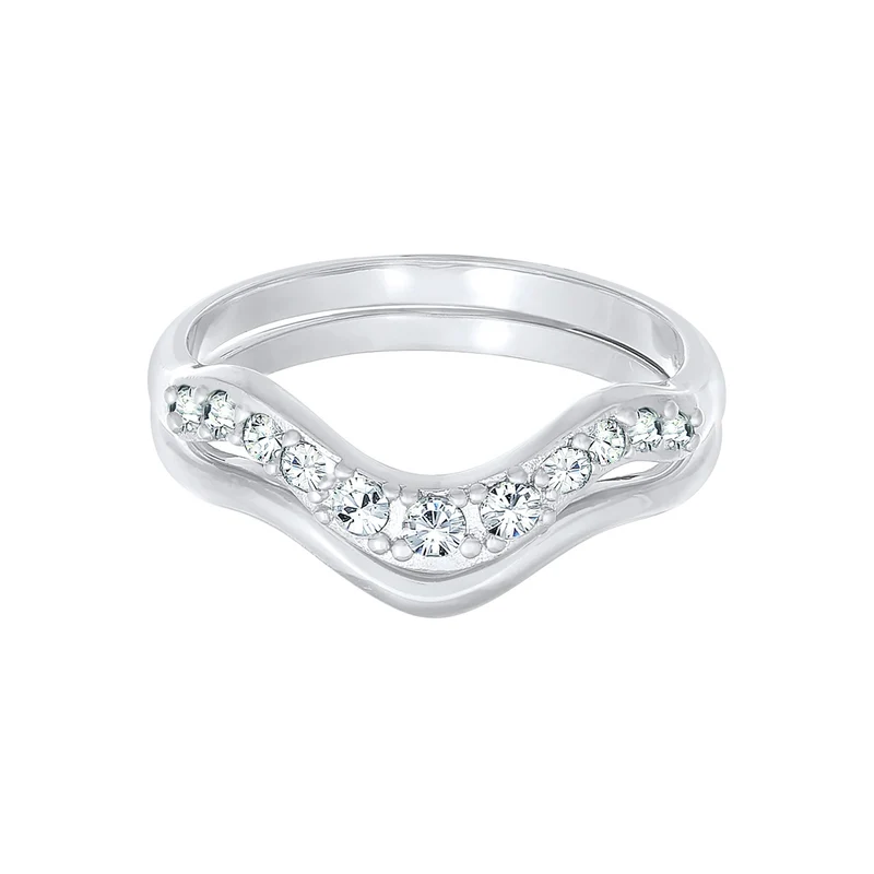 Ringset Welle | Mit Kristallen von Swarovski®n (Weiß)