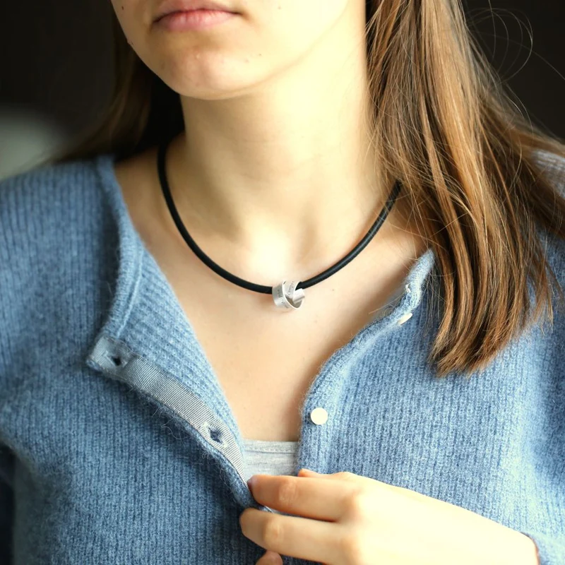HALSKETTE FÜR MÄNNER, HERRENSCHMUCK GRAVUR, LEDERKETTE MANN NAMENSKETTE