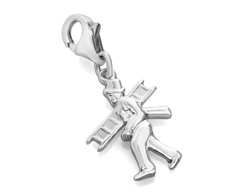SILBER CHARM ANHÄNGER SCHORNSTEINFEGER, GLÜCKSBRINGER SCHMUCK