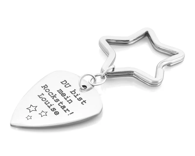 GITARREN PLÄTTCHEN GRAVUR, PLEKTRUM MIT TEXT, ANHÄNGER
