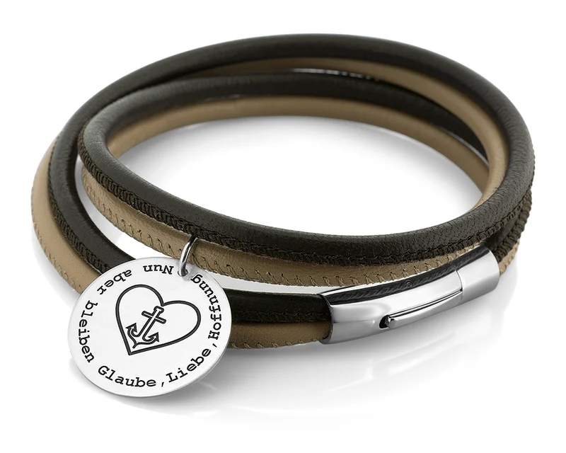 LEDERARMBAND FÜR MÄNNER, MÄNNER SCHMUCK GRAVUR, HERRENARMBAND