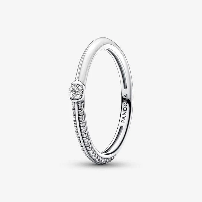 ME Pave & White Dual Ring, Size 54
