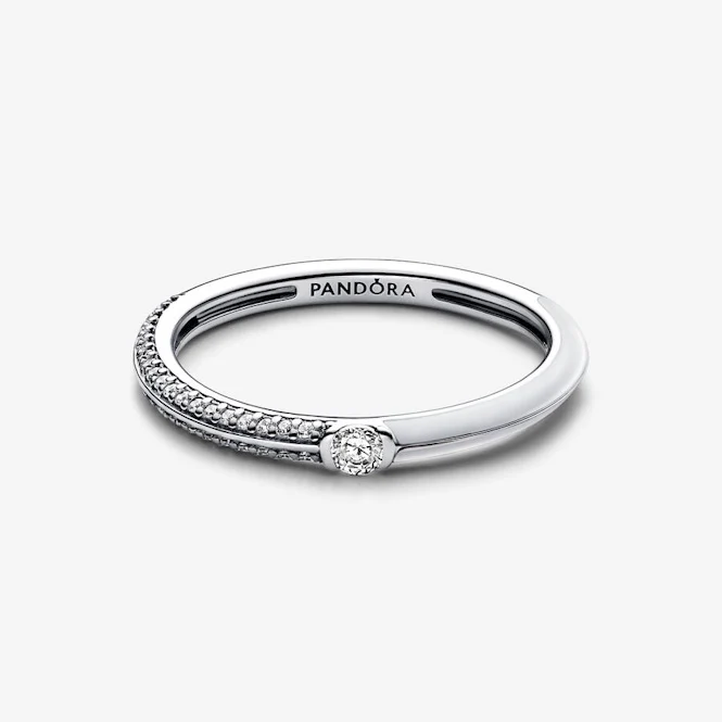 ME Pave & White Dual Ring, Size 54
