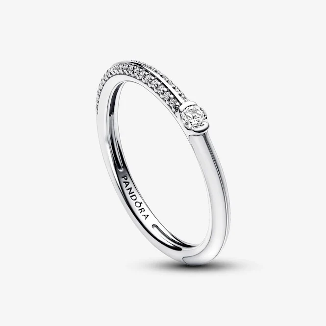 ME Pave & White Dual Ring, Size 54