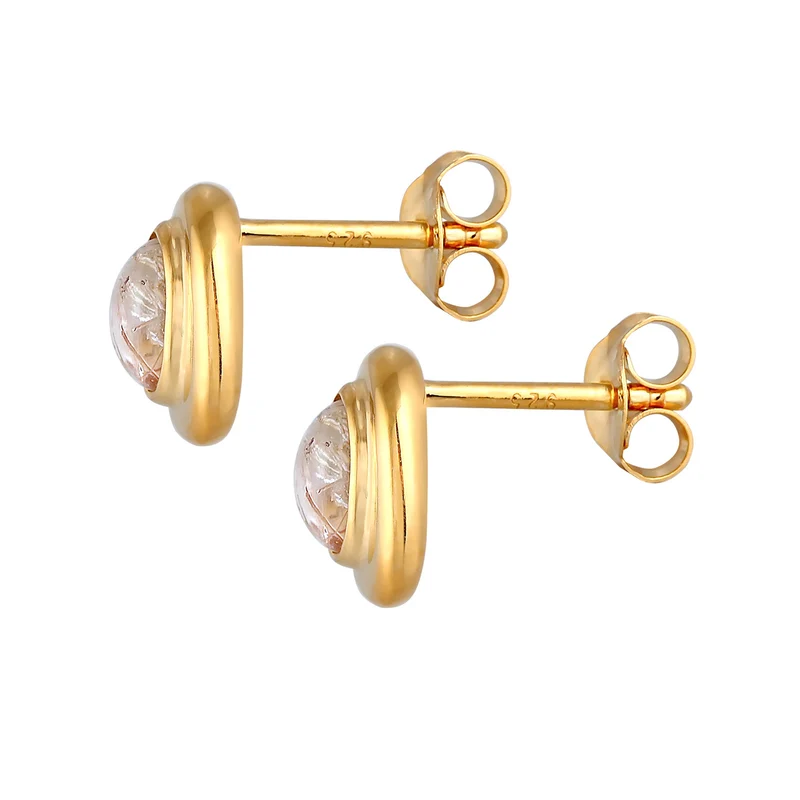 Ohrstecker Oval | Quarz ( Weiß )