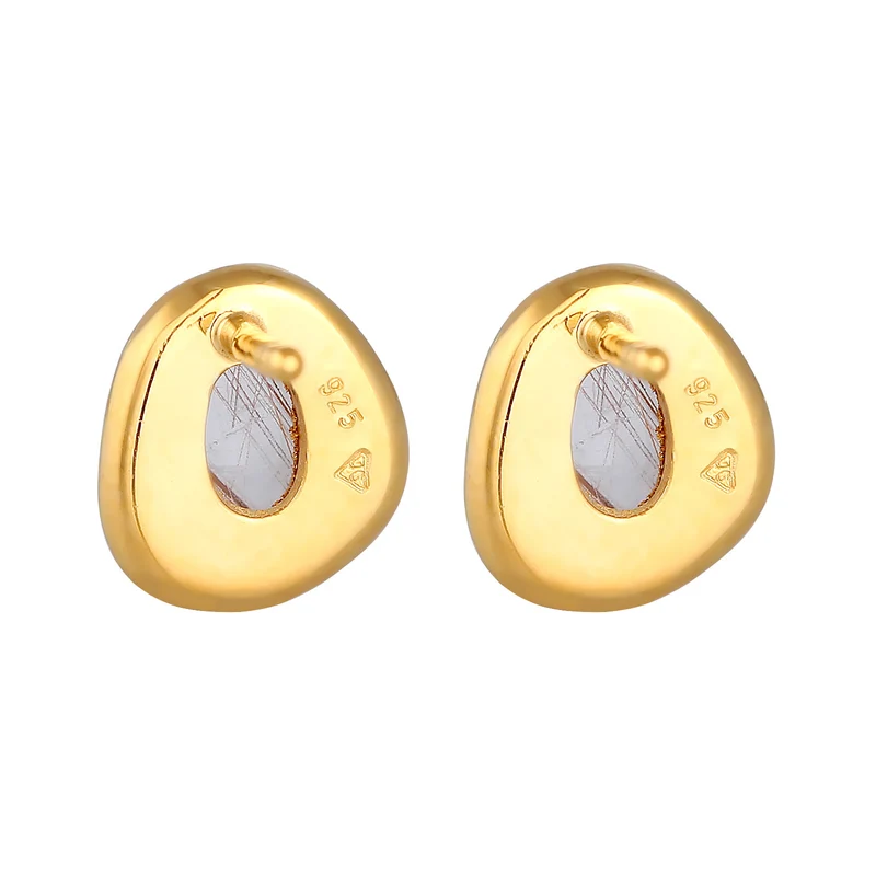 Ohrstecker Oval | Quarz ( Weiß )