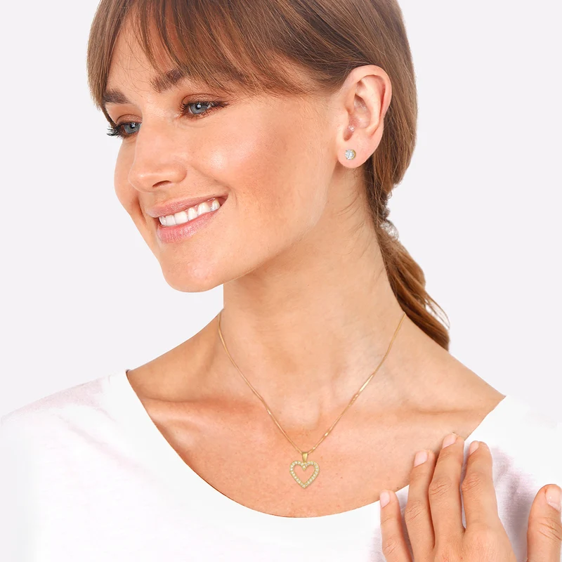 Schmuckset Herz | Zirkonia (Weiß)