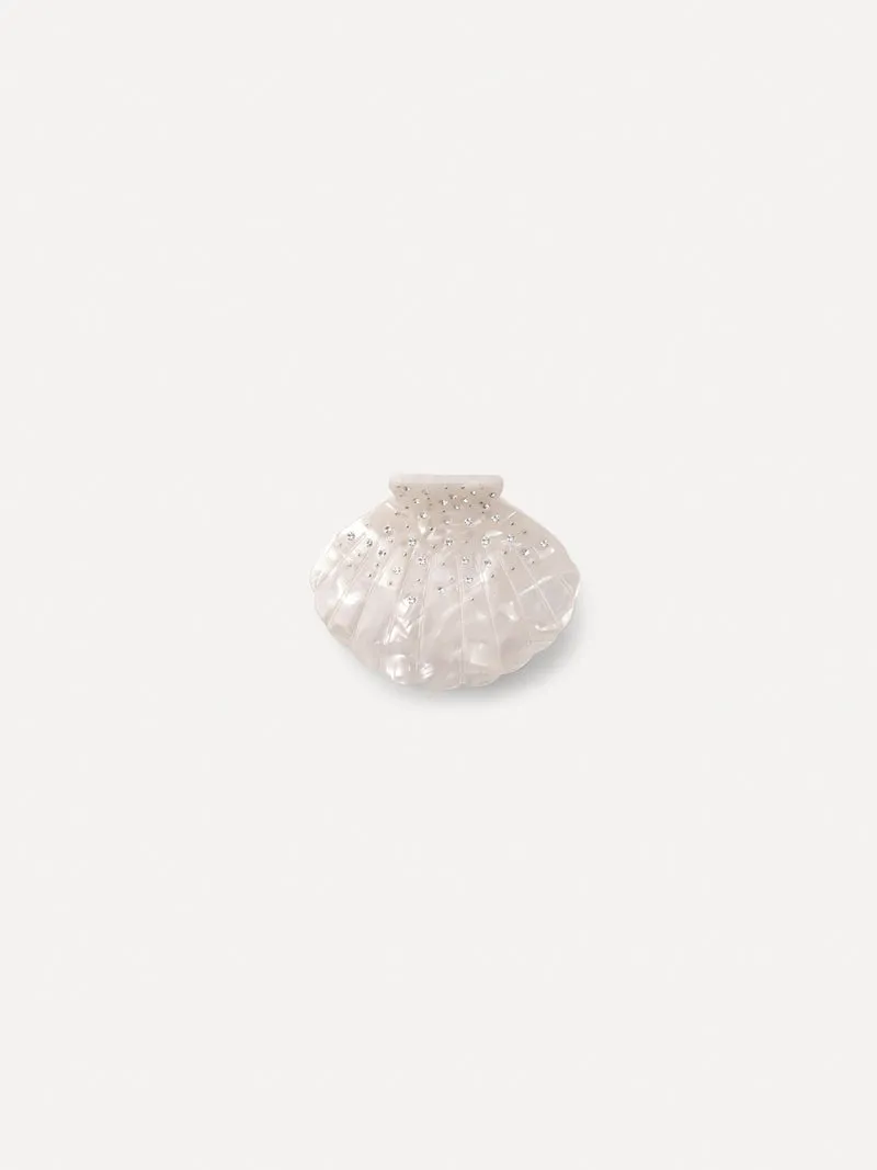 Lustrous Shell White Haarklammer