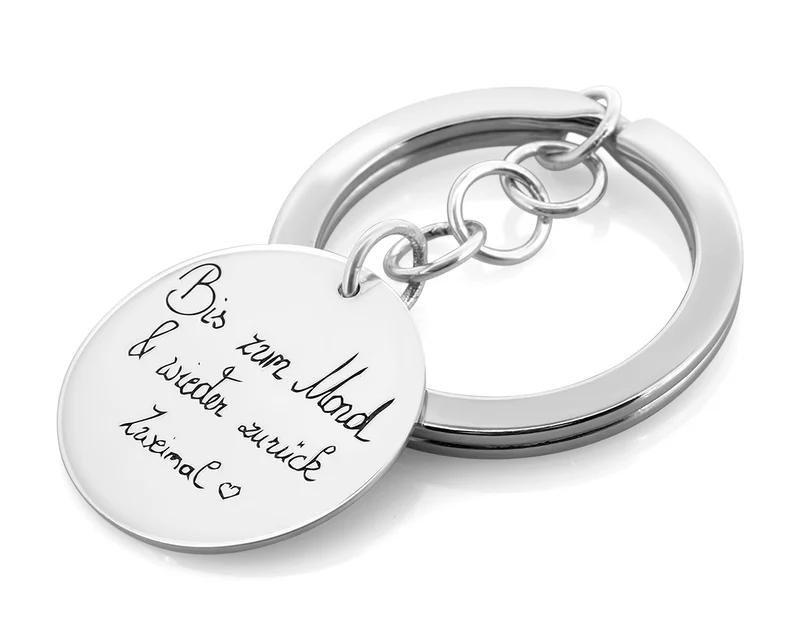 SCHLÜSSELBUND ANHÄNGER SILBER PERSONALISIERT, GESCHENK MIT GRAVUR