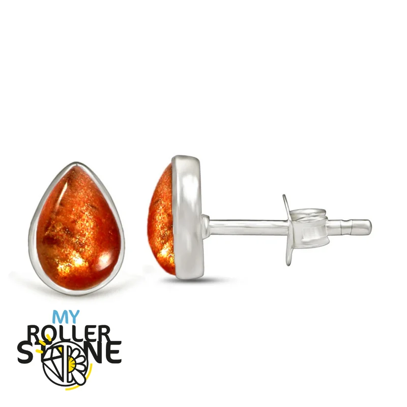 Birnen-Sonnenstein-Ohrringe 7X5 MM