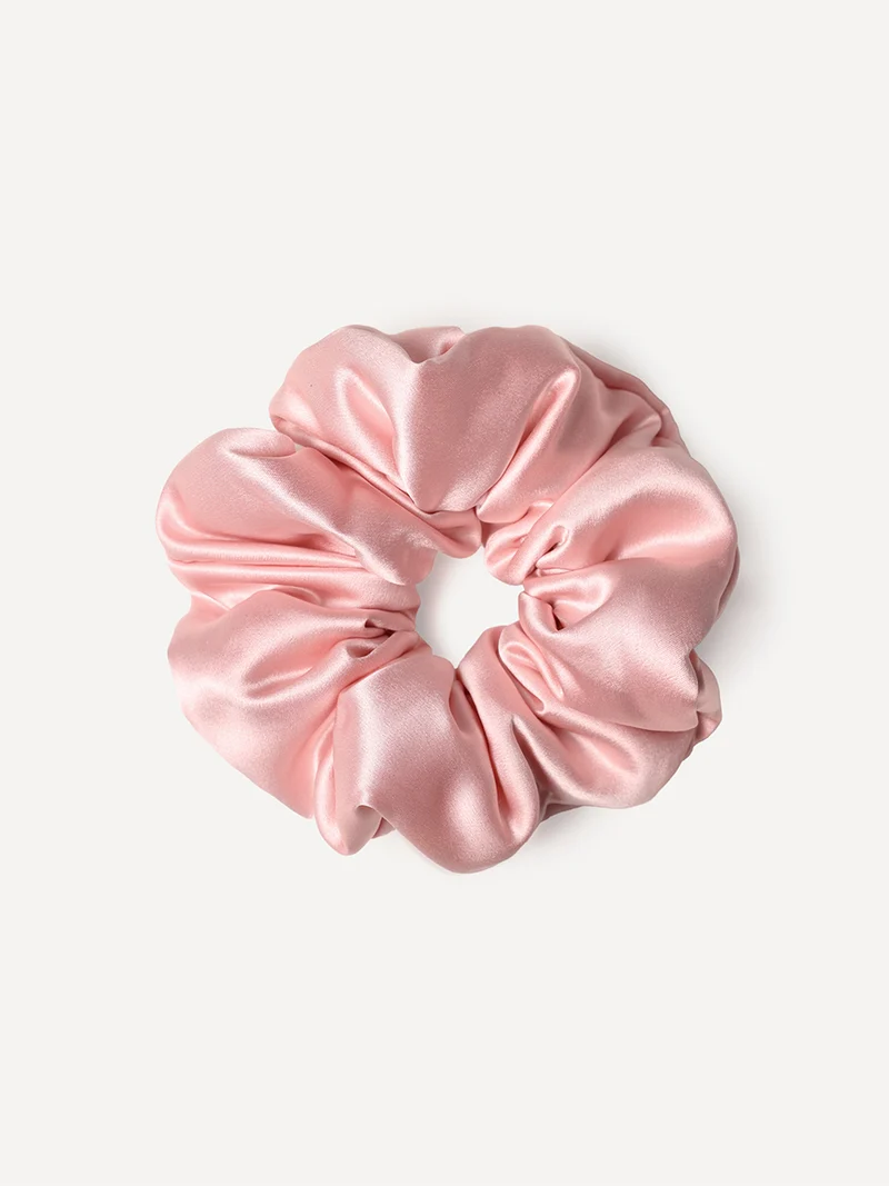 Fluffy Touch Pure Silk Scrunchie Light Pink