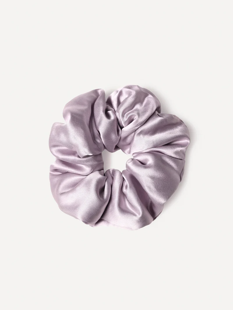 Fluffy Touch Pure Silk Scrunchie Light Purple