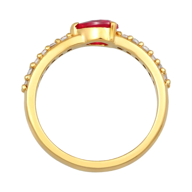 Ring Tropfen | Zirkonia, Rubin (Weiß, Pink)
