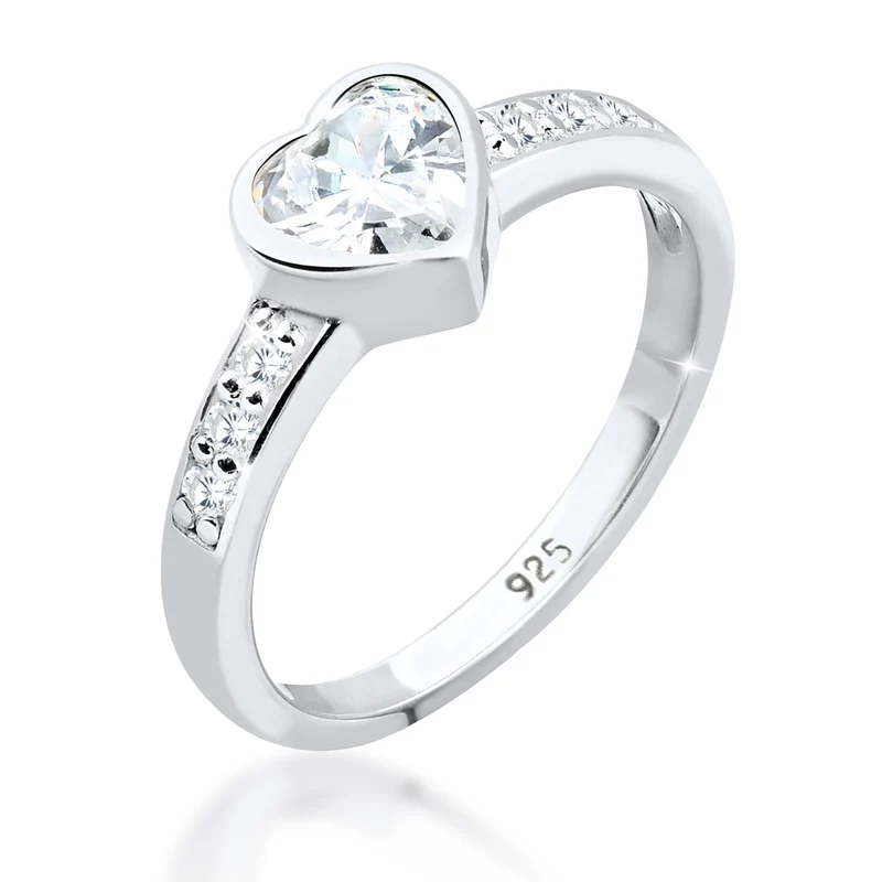 Ring Herz | Zirkonia ( Weiß )