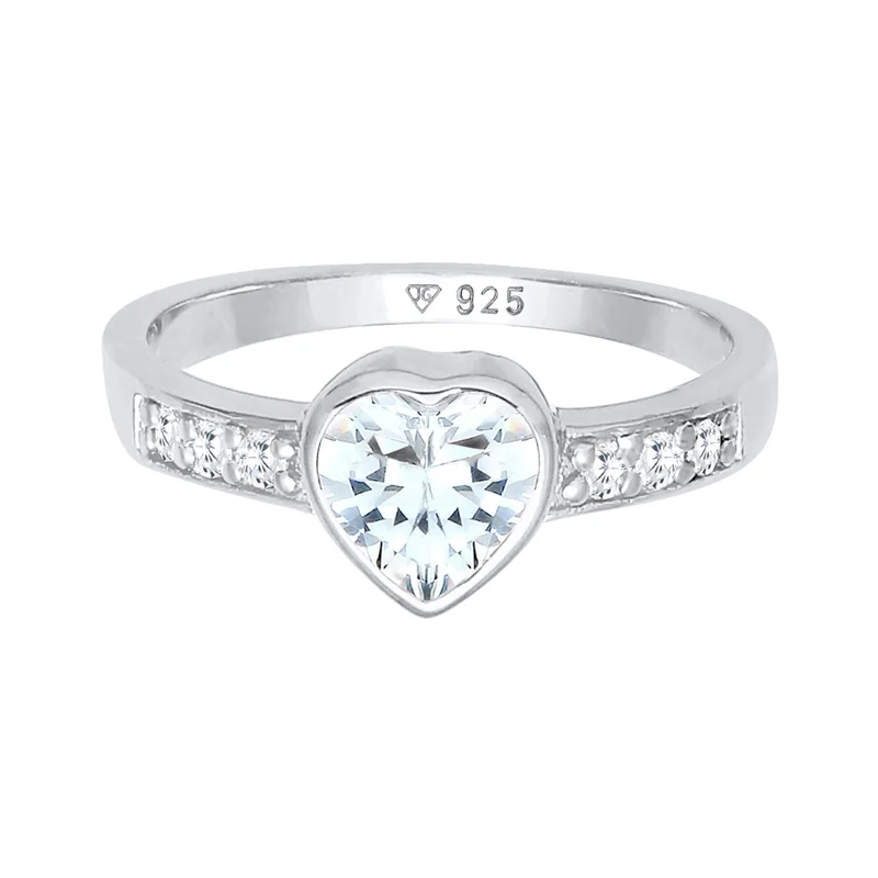 Ring Herz | Zirkonia ( Weiß )