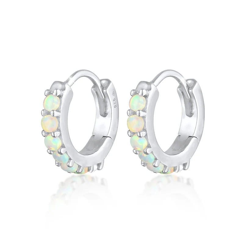 Creolen | Opal (Weiß)