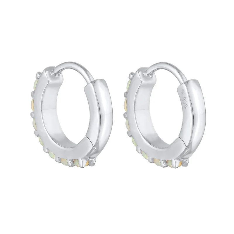 Creolen | Opal (Weiß)