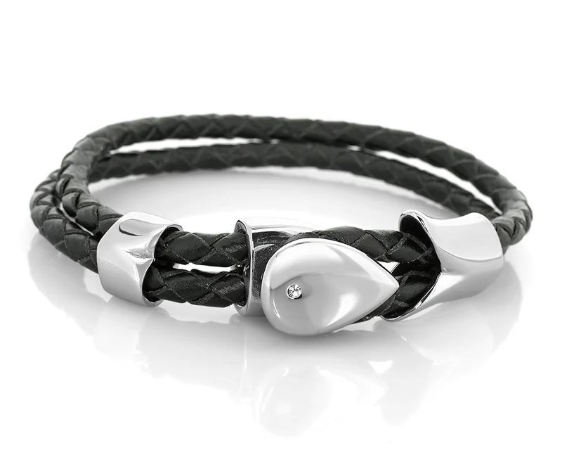 DAMENARMBAND LEDER SCHWARZ, SCHMUCK ONLINE, ARMBAND FÜR FRAUEN, ARMBAND DAMEN